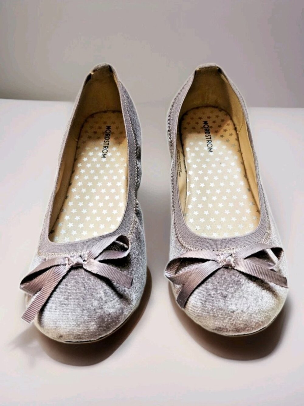 Nordstrom Girls Noelise-Fab Mauve Purple Velvet Ballet Flats Size 3